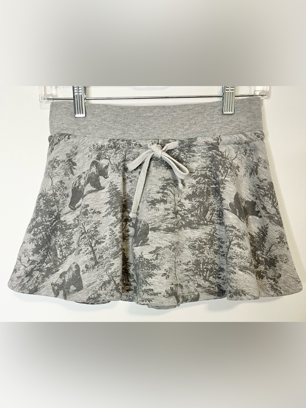 Anthropologie Daily Practice Flared Refresh Skort. Gray Bear Print. Size XXS